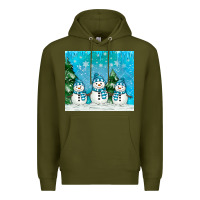 Army Green snowman Premium Hoodie - MaliasSmallBusiness