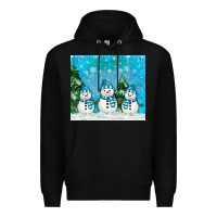 Black snowman Premium Hoodie - MaliasSmallBusiness