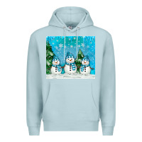 Blue Mist snowman Premium Hoodie - MaliasSmallBusiness