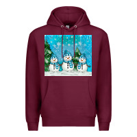 Burgundy snowman Premium Hoodie - MaliasSmallBusiness