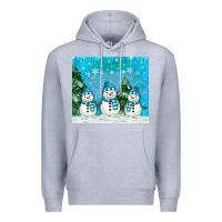 Heather Grey snowman Premium Hoodie - MaliasSmallBusiness