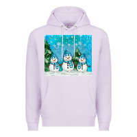 Lilac snowman Premium Hoodie - MaliasSmallBusiness