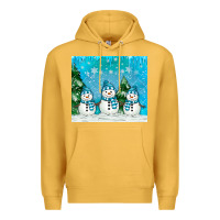 Mustard snowman Premium Hoodie - MaliasSmallBusiness