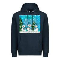 Navy snowman Premium Hoodie - MaliasSmallBusiness