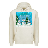 Oatmeal Heather snowman Premium Hoodie - MaliasSmallBusiness