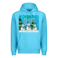 Ocean Blue snowman Premium Hoodie - MaliasSmallBusiness