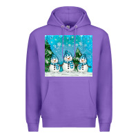 Purple snowman Premium Hoodie - MaliasSmallBusiness