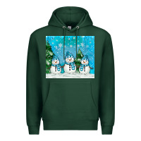Sports Green snowman Premium Hoodie - MaliasSmallBusiness