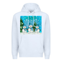White snowman Premium Hoodie - MaliasSmallBusiness