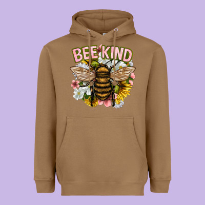 Bee Kind Heavyweight Hoodie Designed By Nancycooperartshop
