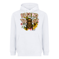 White bee kind Heavyweight Hoodie - NancyCooperArtShop