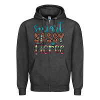Charcoal Heather smart  sassy fierce Zipper Hoodie - JahusDesignShop