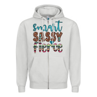 Dove Grey smart  sassy fierce Zipper Hoodie - JahusDesignShop