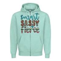 Seafoam smart  sassy fierce Zipper Hoodie - JahusDesignShop