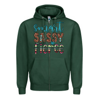 Sports Green smart  sassy fierce Zipper Hoodie - JahusDesignShop