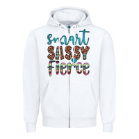 White smart  sassy fierce Zipper Hoodie - JahusDesignShop