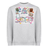 Heather Grey sewing Heavyweight Sweatshirt - MaliasSmallBusiness