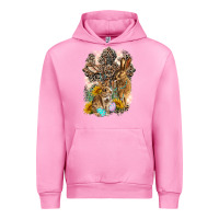 Fuchsia Pink Western Rabbit with Crosses Urban Hoodie - LillyAllenDesigns