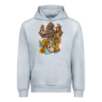Heather Grey Western Rabbit with Crosses Urban Hoodie - LillyAllenDesigns