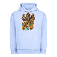 Pigment Grape Ice Western Rabbit with Crosses Urban Hoodie - LillyAllenDesigns