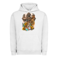 Pigment Lunar Rock Western Rabbit with Crosses Urban Hoodie - LillyAllenDesigns