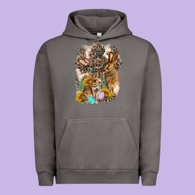 Western Rabbit With Crosses Urban Hoodie Designed By Lillyallendesigns