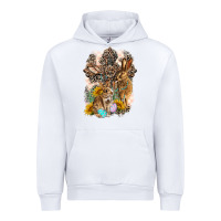 White Western Rabbit with Crosses Urban Hoodie - LillyAllenDesigns
