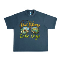 Midnight Navy boat waves sun rays lake days Urban Heavy Tee - BarkalooDesign
