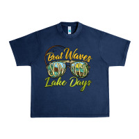 Navy boat waves sun rays lake days Urban Heavy Tee - BarkalooDesign