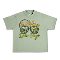 Oil Green boat waves sun rays lake days Urban Heavy Tee - BarkalooDesign