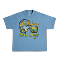 Pebble Blue boat waves sun rays lake days Urban Heavy Tee - BarkalooDesign