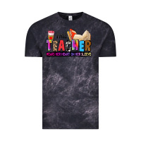 Cloud Black this teacher wears her heart on her sleeve Vintage Tee - Zillion Design Studio