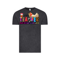 Vintage Black this teacher wears her heart on her sleeve Vintage Tee - Zillion Design Studio