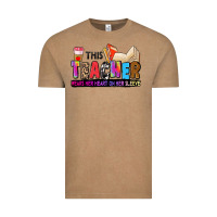 Vintage Coffee this teacher wears her heart on her sleeve Vintage Tee - Zillion Design Studio