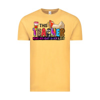 Vintage Mustard this teacher wears her heart on her sleeve Vintage Tee - Zillion Design Studio