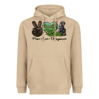 Mushroom Peace Love Chimpanzee Heavyweight Hoodie - LillyAllenDesigns