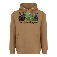 Toasted Coconut Peace Love Chimpanzee Heavyweight Hoodie - LillyAllenDesigns
