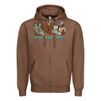Chestnut peace love coffee Zipper Hoodie - AdoDesignShop