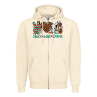 Sandshell peace love coffee Zipper Hoodie - AdoDesignShop