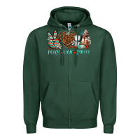 Sports Green peace love coffee Zipper Hoodie - AdoDesignShop