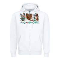 White peace love coffee Zipper Hoodie - AdoDesignShop