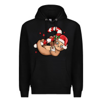 Black cute christmas sloth Premium Hoodie - MaliasSmallBusiness