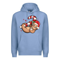 Colony Blue cute christmas sloth Premium Hoodie - MaliasSmallBusiness
