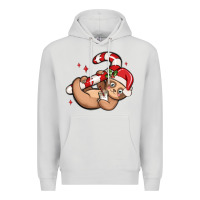 Dove Grey cute christmas sloth Premium Hoodie - MaliasSmallBusiness