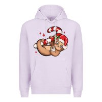 Lilac cute christmas sloth Premium Hoodie - MaliasSmallBusiness