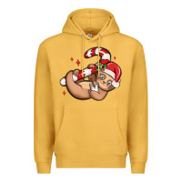 Mustard cute christmas sloth Premium Hoodie - MaliasSmallBusiness