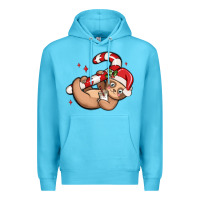 Ocean Blue cute christmas sloth Premium Hoodie - MaliasSmallBusiness