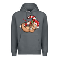 Rock cute christmas sloth Premium Hoodie - MaliasSmallBusiness