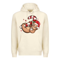 Sandshell cute christmas sloth Premium Hoodie - MaliasSmallBusiness