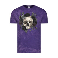Cloud Purple Floral skull Vintage Tee - RanaPortraitStore